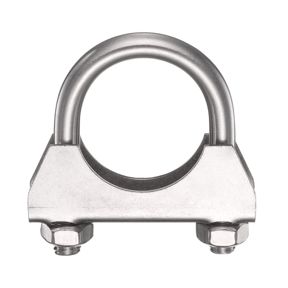 Uxcell U Bolt Muffler Exhaust Clamp 33mm/1.3" 304 Stainless Steel U-Bolt Clamps Muffler Tip Hook Saddle Exhaust Clip for Tip Pipes Connection