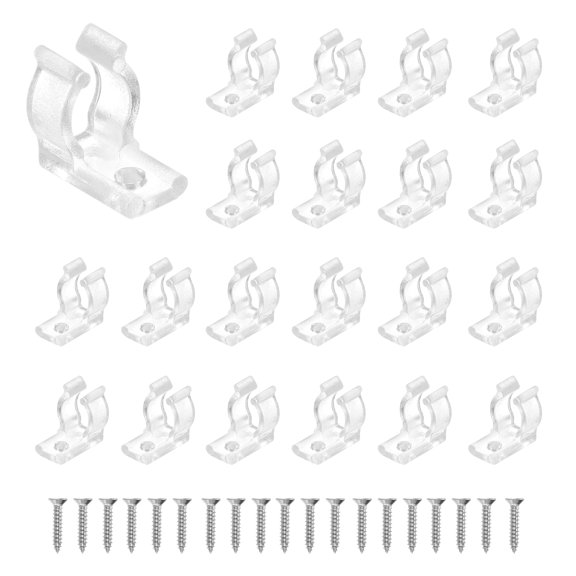 Uxcell U Clips Holder Bracket for 7mm to 9mm Round LED Strip Fluorescent Tube 30pcs