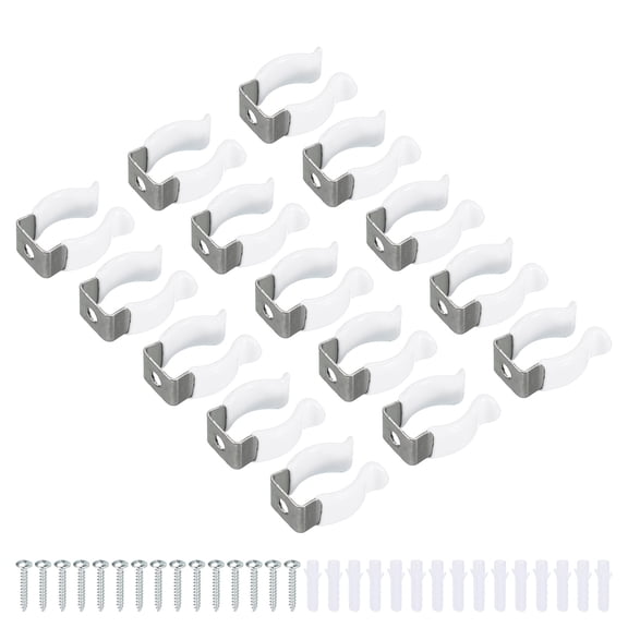 Uxcell U Clips Holder Bracket for LED Light Bulb Mounting Bracket Fluorescent Tube Holder Screw Clamps White 15 Pack