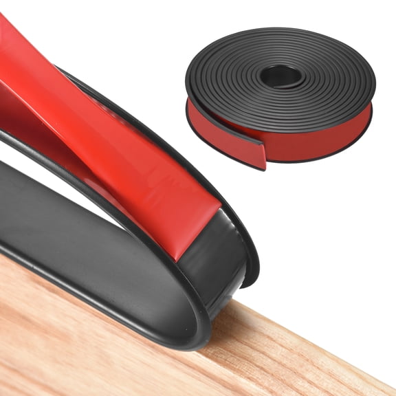Uxcell U-Shape Edge Banding (1-1/4 / 32mm x 16ft) - Self Adhesive TPE Flexible Veneer Edging Trim Furniture Edge Protector Strip for Shelf Cabinet Table Repair Restoration, Black