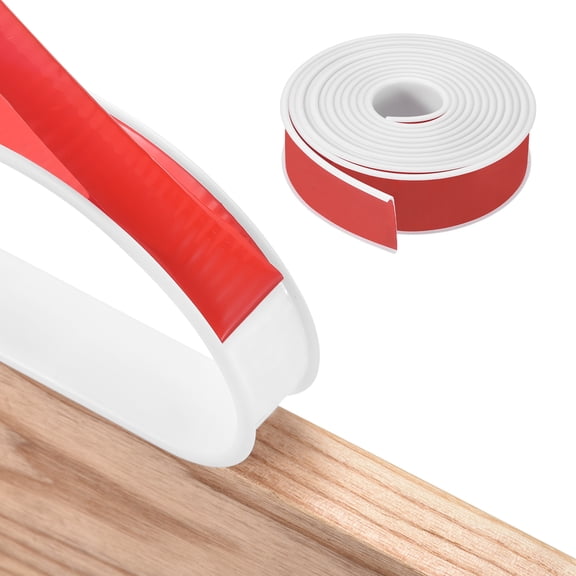 Uxcell U-Shape Edge Banding (1-19/32 / 40mm x 12ft) - Self Adhesive TPE Flexible Veneer Edging Trim Furniture Edge Protector Strip for Shelf Cabinet Table Repair Restoration, White
