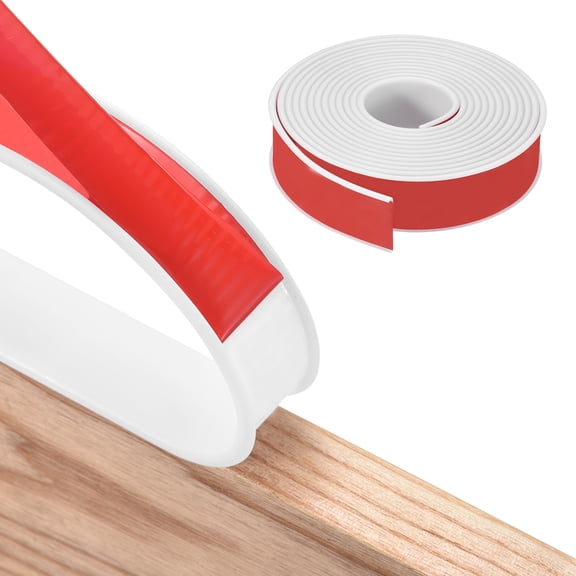 Uxcell U-Shape Edge Banding (1-19/32 / 40mm x 16ft) - Self Adhesive TPE Flexible Veneer Edging Trim Furniture Edge Protector Strip for Shelf Cabinet Table Repair Restoration, White