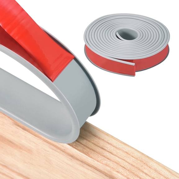 Uxcell U-Shape Edge Banding (1 / 25mm x 12ft) - Self Adhesive TPE  Flexible Veneer Edging Trim Furniture Edge Protector Strip for Shelf Cabinet Table Repair Restoration, Gray