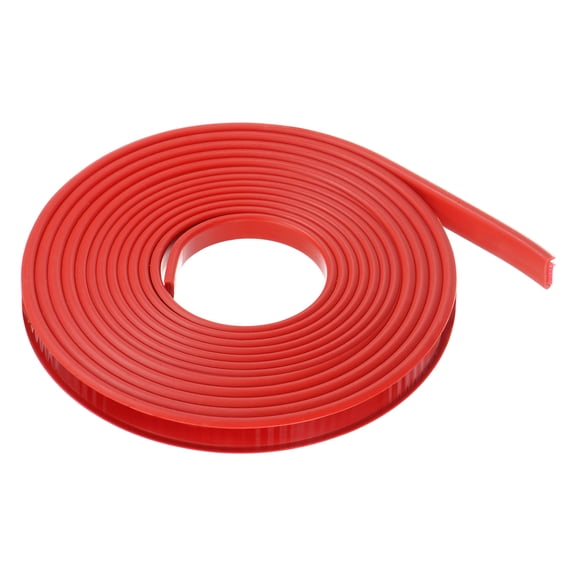 Uxcell U-Shape Edge Banding 15/32" x 19.7ft (12mm x 6M) Self Adhesive TPE Flexible Veneer Tape Soft Edge Strip Protector for Furniture Cabinet Table Protection Repair, Red