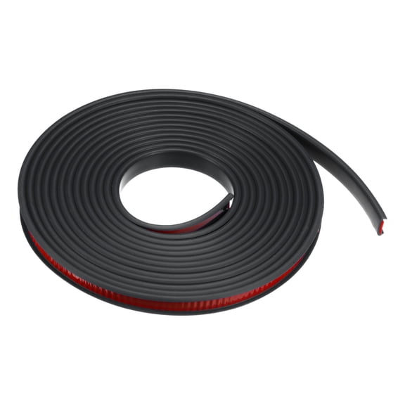 Uxcell U-Shape Edge Banding 15/32" x 19.7ft (12mm x 6M) Self Adhesive TPE Flexible Veneer Tape Soft Edge Strip Protector for Furniture Cabinet Table Protection Repair, Black