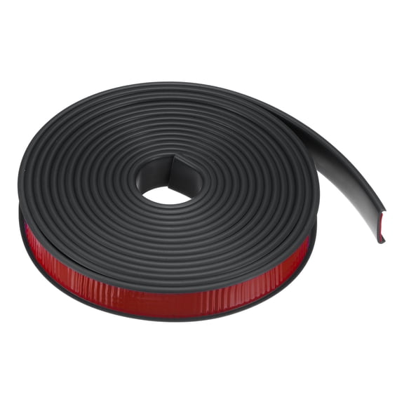 Uxcell U-Shape Edge Banding 55/64" x 19.7ft (22mm x 6M) Self Adhesive TPE Flexible Veneer Tape Soft Edge Strip Protector for Furniture Cabinet Table Protection Repair, Black