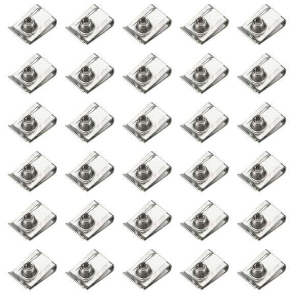 Uxcell U-Style Clip-On Nut, Regular Extruded U-Nut U-Type Fasteners Hardware Nut for Automotive Metal Cars Motorcycles Silver M4-0.7