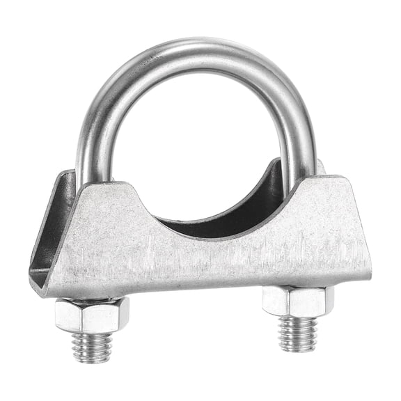 Uxcell U-shaped Exhaust Pipe Clamp 1.3"/32mm M8 Stainless Steel U-bolt Exhaust Clamp Saddle Muffler Pipe Connector Tip Hook Clip Fits 1.3" Pipes for Silencers Elbow Joints Pipelines