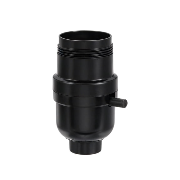 Uxcell UL Listed 3 Way Lamp Socket Replacement 1Pack - E26 Threaded Base, Turn Knob for Low-Medium-High Light Settings Lamp Parts for Table Floor Light Repair, Black