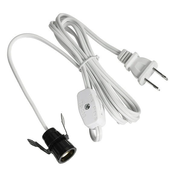 Uxcell UL Listed Silver Electrical Lamp Cord SPT-1 Stripped Ends Ready for Wiring White