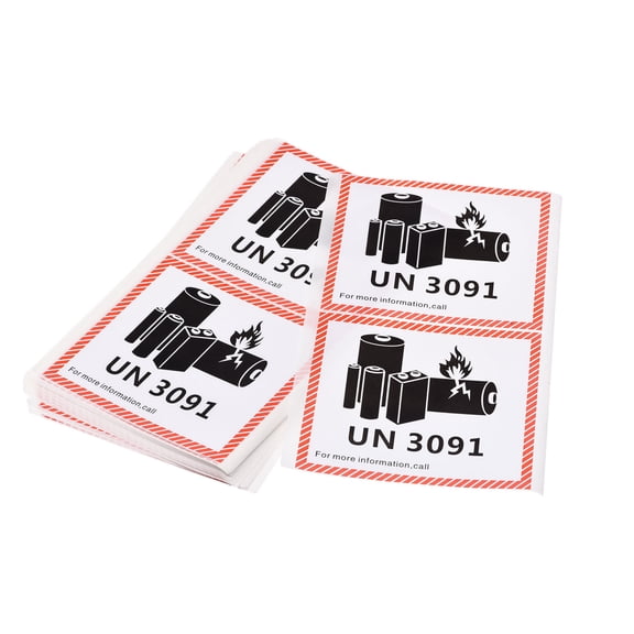 Uxcell UN3091 Battery Stickers for Battery Handling Warning 100 pcs