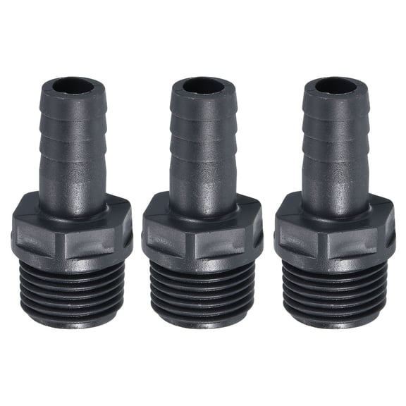 Uxcell Barb Hose Fitting Barbed Male Thread Pipe Connector Adapter 12mm 3