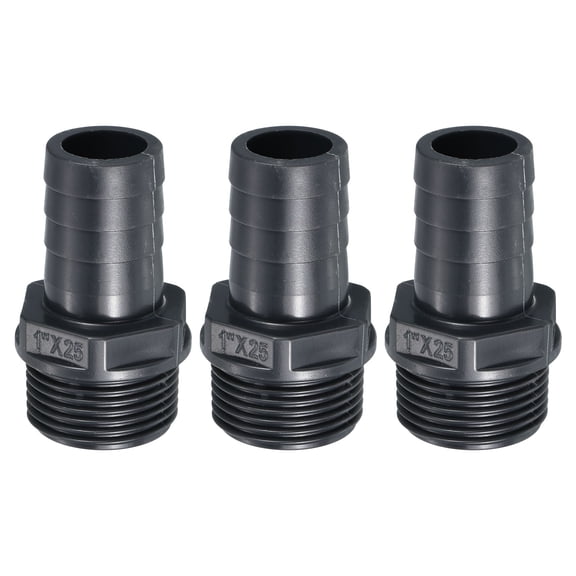 Uxcell Barb Hose Fitting, Barbed Male Thread Pipe Connector Adapter Gray 25mm 3