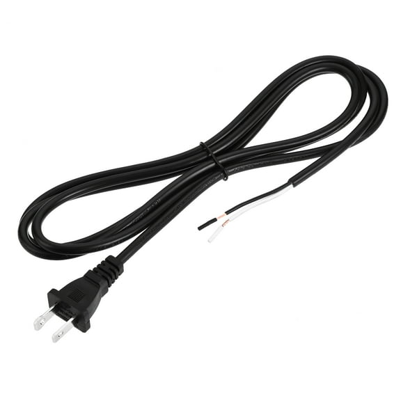 Uxcell US Plug Lamp Cord, SVT 18AWG Power Wire 1.8M Black, UL Listed
