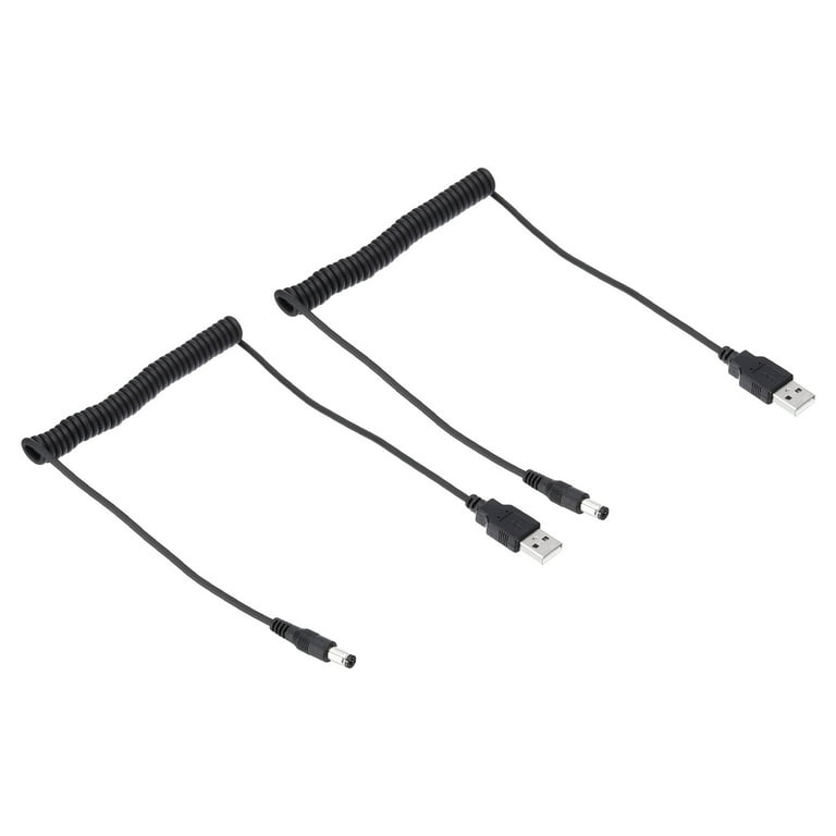 Uxcell USB A Male to DC x Coiled Cable, Pcs