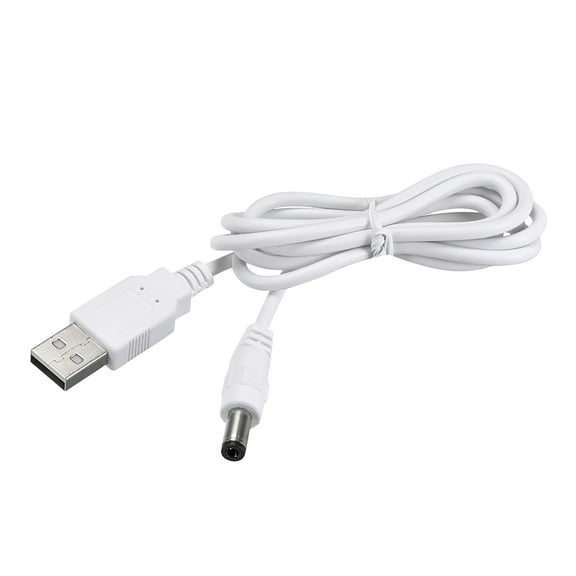 Uxcell USB 2.0 a Type Male to 5.5 x 2.5mm DC 5V Power Plugs Barrel Connector Charge Cable White