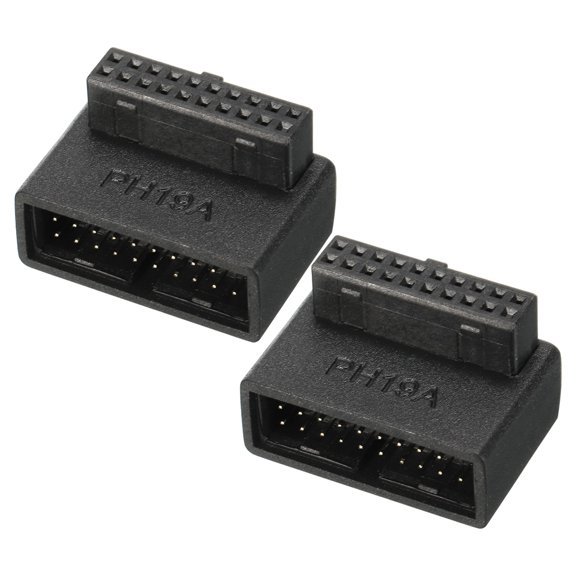 Uxcell USB 3.0 19Pin 90 Degree Adapter, Male to Female Right Angle Socket for Motherboard Internal Header 2 Pcs