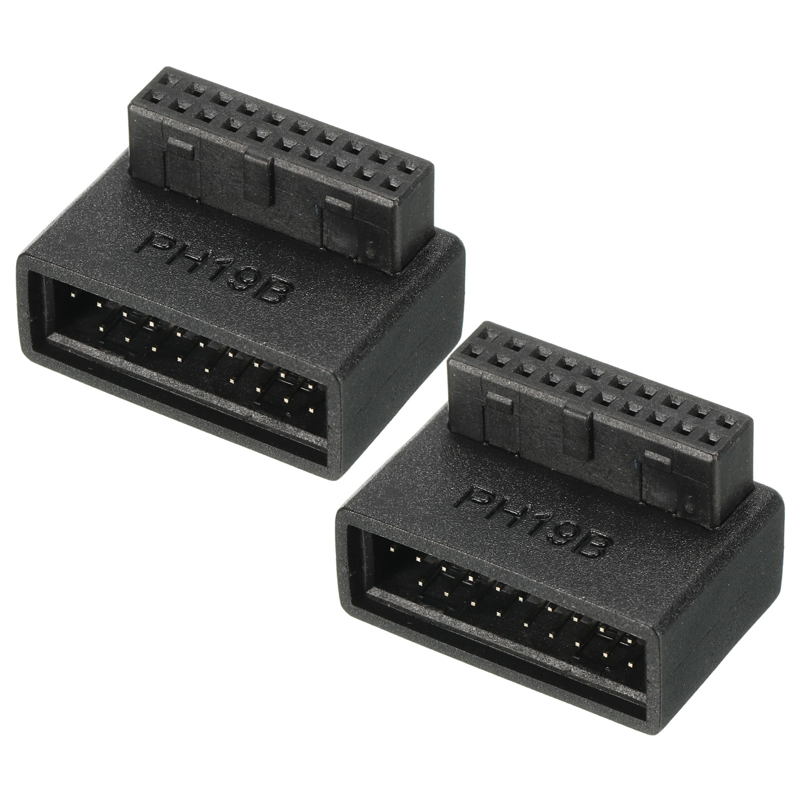 Uxcell USB 3.0 19Pin 90 Degree Adapter, Male to Female Right Angle ...