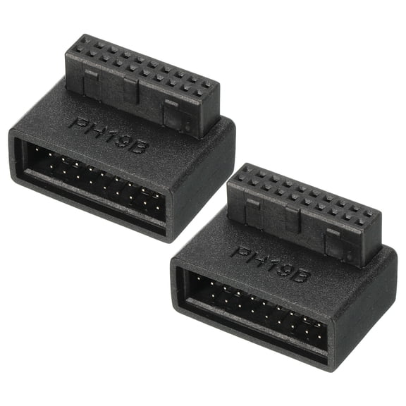 Uxcell USB 3.0 19Pin 90 Degree Adapter, Male to Female Right Angle Socket for Motherboard Internal Header 2Pcs