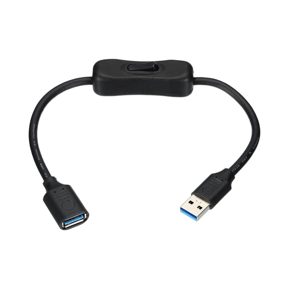 Uxcell USB 3.0 Switch Extension Cable, USB A Male to Female Cord with On/Off Switch Support Data and Power for PC, TV, LED Strips, Laptops, Fan, Car ( 11.8"/0.3meters, Straight)