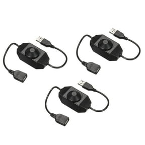 Uxcell USB 5V DC PWM Rotary Inline Dimmer for LED Strips Lights, Black, 3 Pack