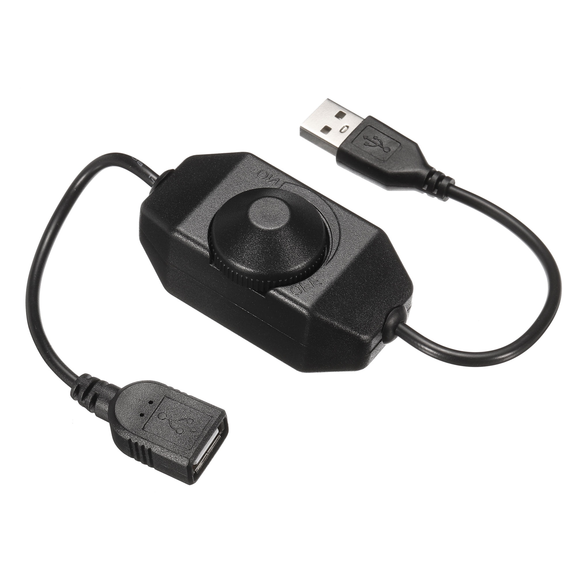 Uxcell USB 5V DC PWM Rotary Inline Dimmer for LED Strips Lights, Black