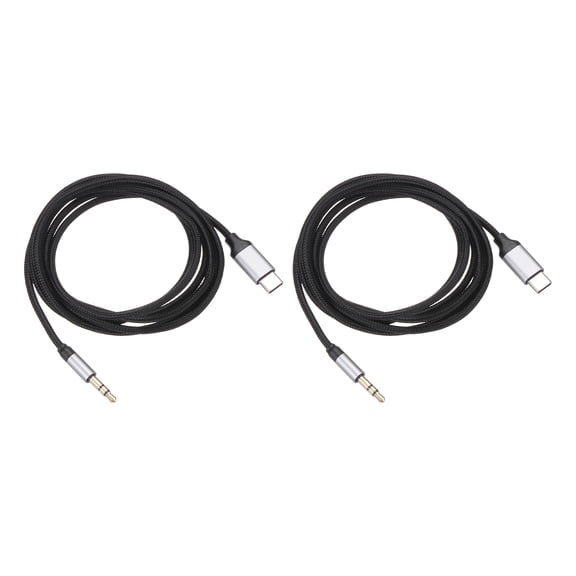 Uxcell USB C Aux Cable Type C Male to 3.5mm Male Jack Adapter Audio Cable for Phone Car Speaker 1M Black