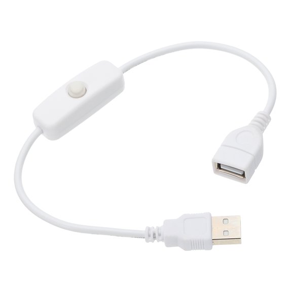 Uxcell USB Cable with ON/Off Button Switch, Uxcell USB Male to Female Extension Cord for LED Lamp LED Strip White 1