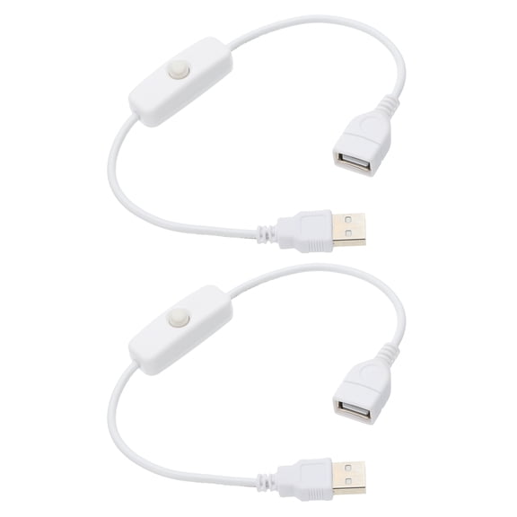 Uxcell USB Cable with ON/Off Button Switch, Uxcell USB Male to Female Extension Cord for LED Lamp LED Strip White 2