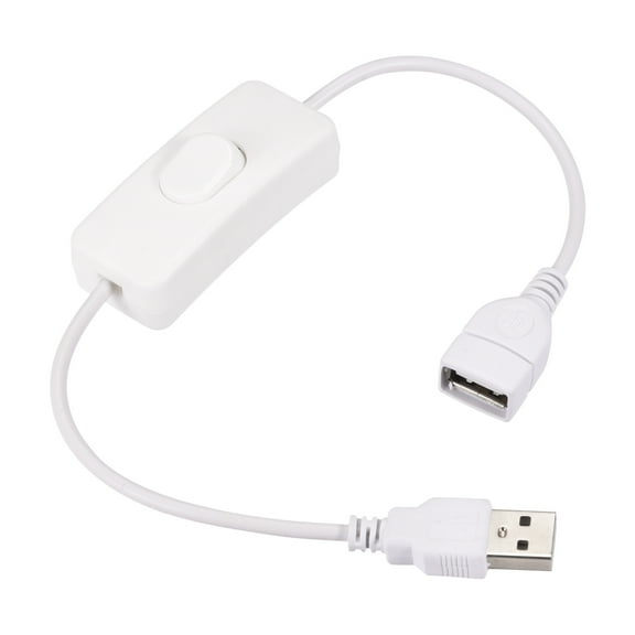 Uxcell USB Cable with ON/Off Switch USB Male to Female Cord 34cm White 2Pcs