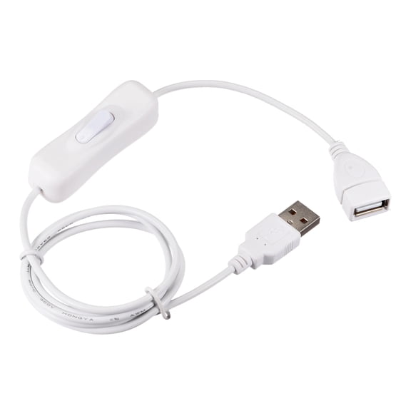 Uxcell USB Cable with ON/Off Switch USB Male to Female Extension Cord 1M White for LED Desk Lamp LED Strip 3Pcs