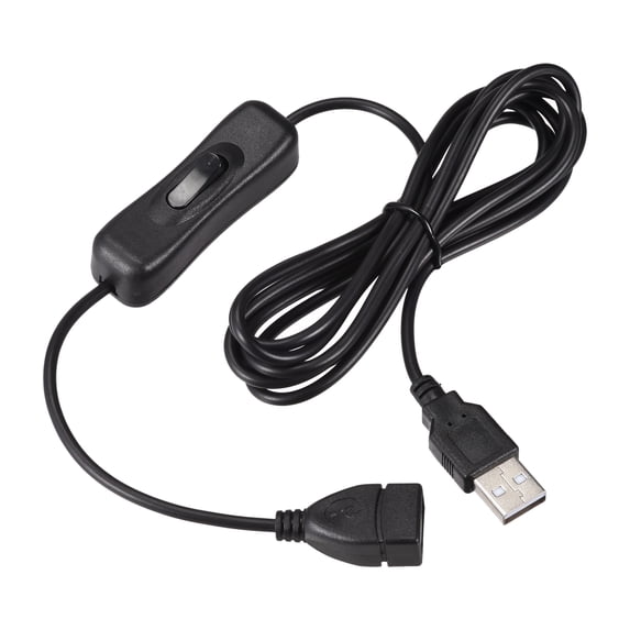 Uxcell USB Cable with ON/Off Switch USB Male to Female Extension Cord 2M Black