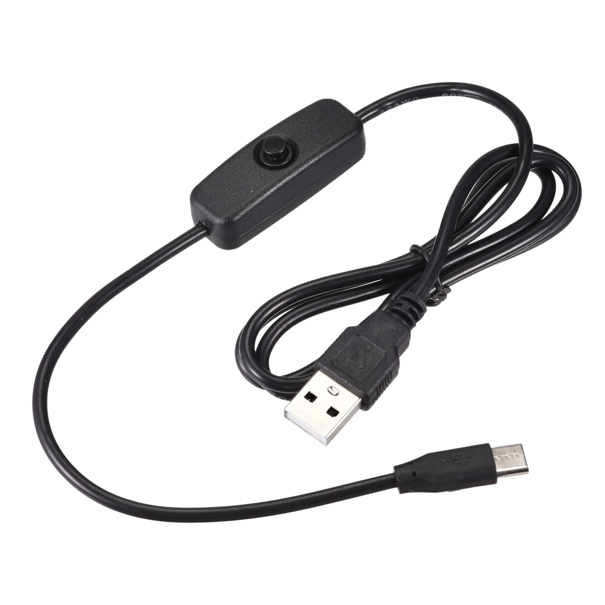 Uxcell USB Cable with ON/Off Switch USB Male to Type-C Male Extension ...