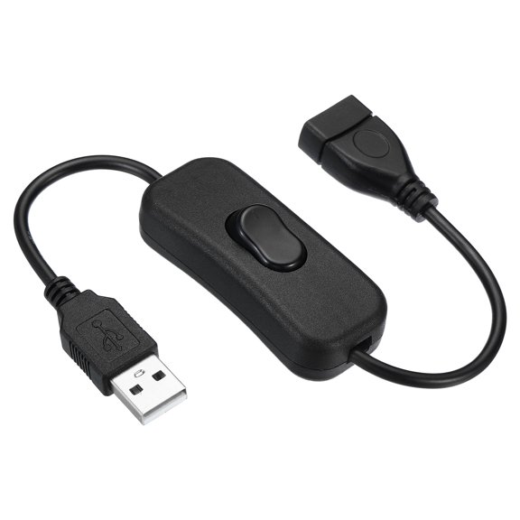 Uxcell USB Extension Cable with ON/Off Switch Extension Cords Adapter Controller for Fans LED Strips Black