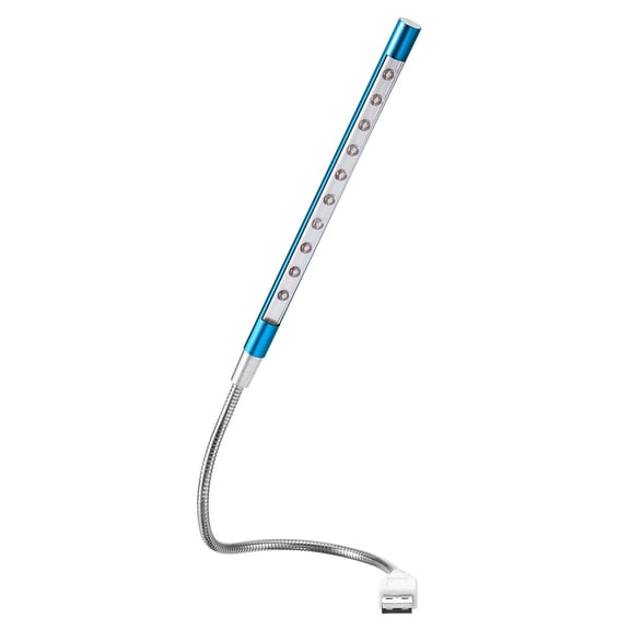 Uxcell USB LED Lights, 10 Lamp Beads LED Light Flexible Stick Long Geeseneck Lamp Blue