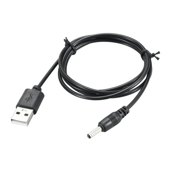 Uxcell USB Male to DC 3.5 x 1.35 mm Male Power Cord 150cm Charging Cable Black 2 Pack