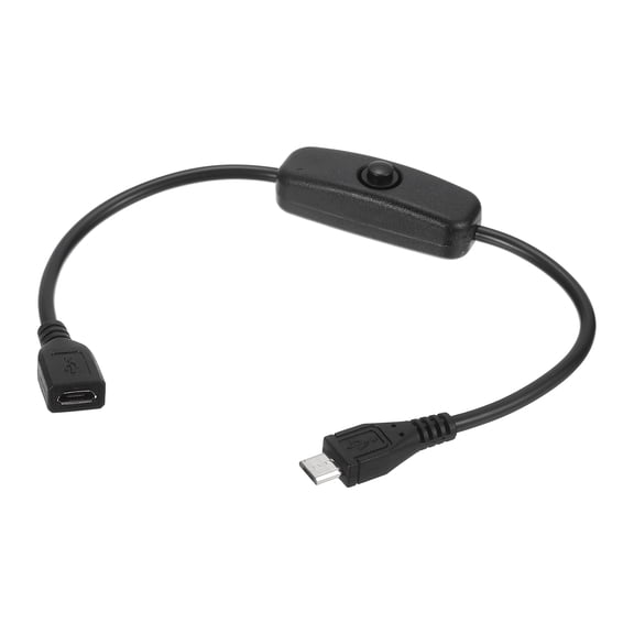 Uxcell USB A Switch Extension Cable, 22AWG Copper Core 3A USB C Male to Female Power Cord with on Off Switch, Charging Cable for LED Strips, LED Desk Lamp, Laptop, Black 11.02