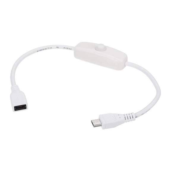 Uxcell USB A Switch Extension Cable, 22AWG Copper Core 3A USB C Male to Female Power Cord with on Off Switch, Charging Cable for LED Strips, LED Desk Lamp, Laptop, White 11.02
