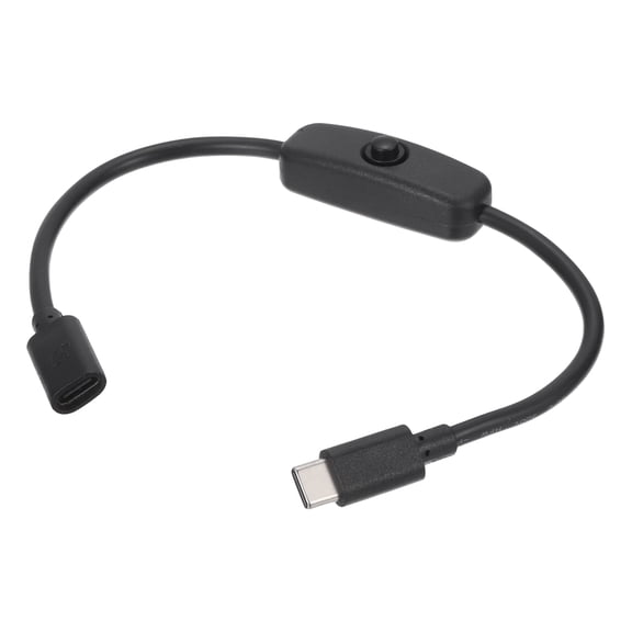 Uxcell USB Type C Switch Extension Cable, 20AWG Copper Core 5A USB C Male to Female Power Cord with on Off Switch, Charging Cable for LED Strips, LED Desk Lamp, Laptop, Black 11.02
