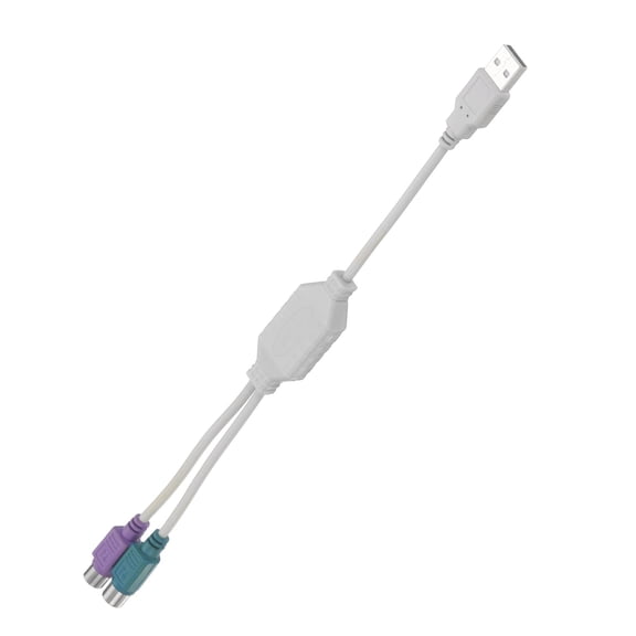 Uxcell USB to PS/2 Adapter, Plastic USB A Male to Dual PS/2 Female Converter Adapter for Wired Mouse/Keyboard/Computers Accessories, Blue
