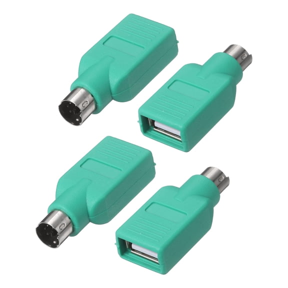 Uxcell USB to PS/2 Adapter, Plastic USB A Male to Dual PS/2 Female Converter Adapter for Wired Mouse/Keyboard/Computers Accessories, Blue
