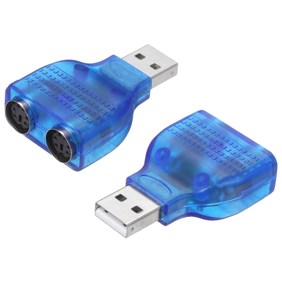 Uxcell USB to PS/2 Adapter, Plastic USB A Male to Dual PS/2 Female ...