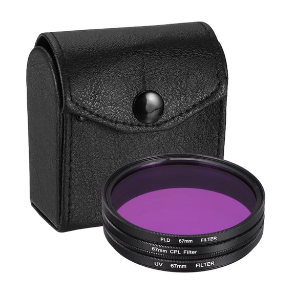 Uxcell UV/CPL/FLD Digital Essentials Filter Kit (67mm) - Aluminum Circular Camera Lens Filters with Pouch for Various Camera Photography Lens, Black
