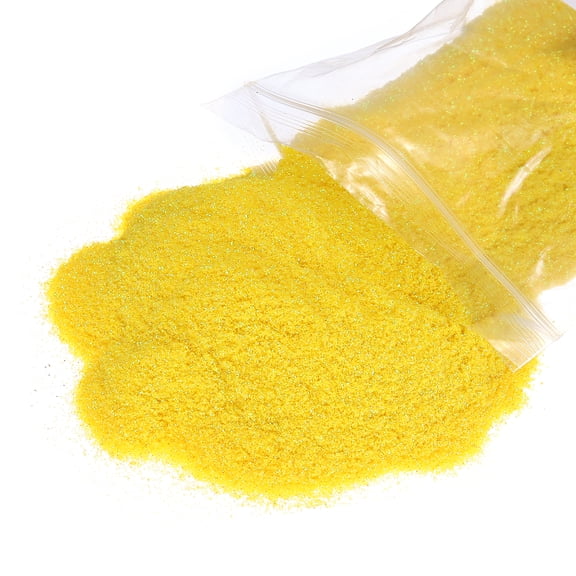 Uxcell Ultra Fine Glitter 1/128 Inch Powder Metallic Resin Glitter PET Flakes Crafts Sequins 100g (3.5oz) for Resin Craft Tumbler Christmas Decoration Cosmetic Nail, Iridescent Yellow