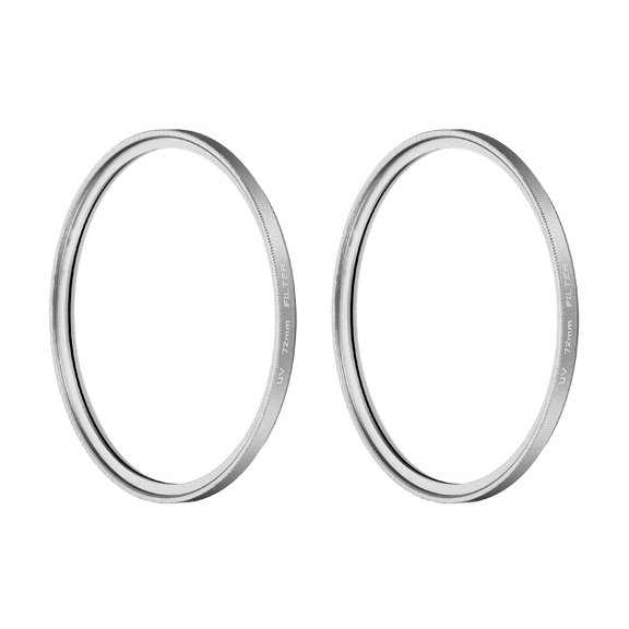 Uxcell Ultra Slim Lens Filter (72mm, 2Pcs) - Multi Coating, Aluminum Circular Screw-in Camera Protection Lens Filter for Camera Photography Lens, Silver