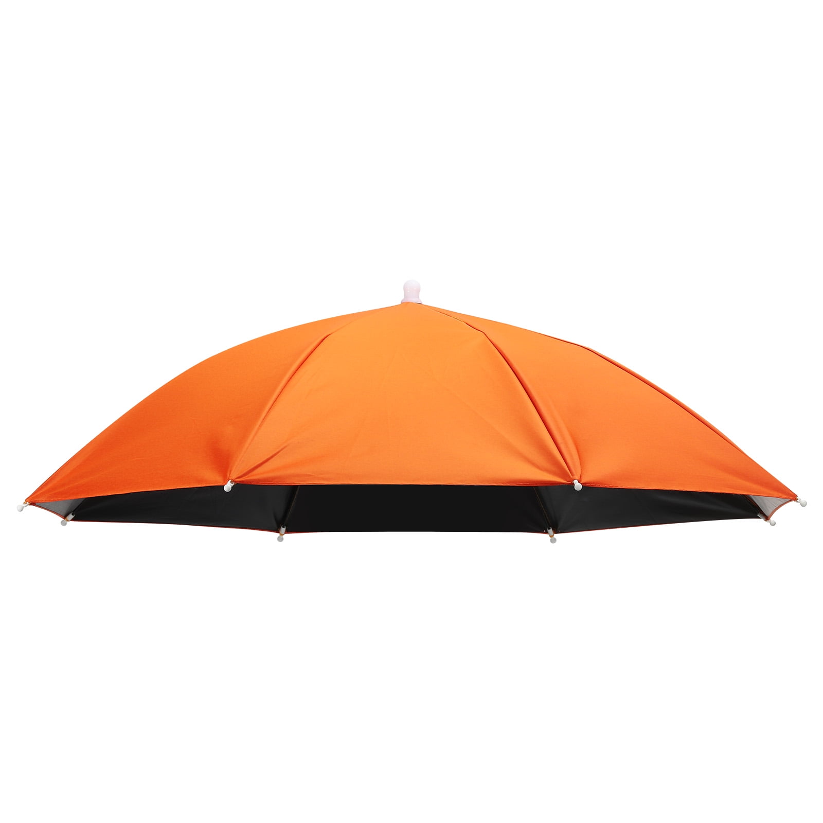 Uxcell Umbrella Hat 27Inch Hands Free Umbrella Cap for Fishing Camping Orange Color