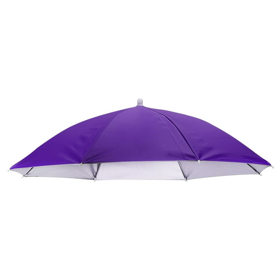 Uxcell Umbrella Hat 27Inch Hands Free Umbrella Cap for Fishing Camping Purple