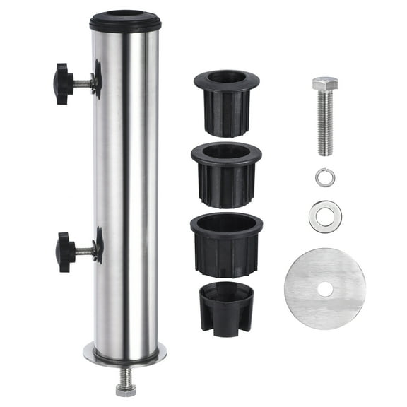 Uxcell Umbrella Stand Tube Stainless Steel Outdoor Umbrella Base Pole Mount Stand Set Table Umbrella Tube Bracket
