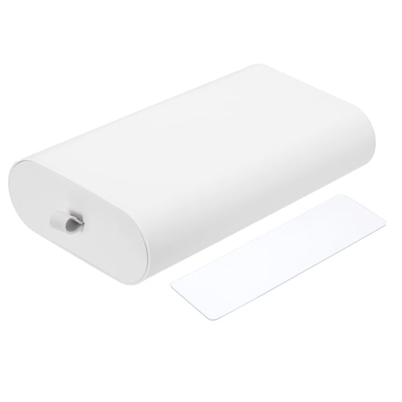 Uxcell Under Desk Drawer Self-Adhesive Slide Out Storage Box Attachable Organizer for Home Office Classroom, White, Large