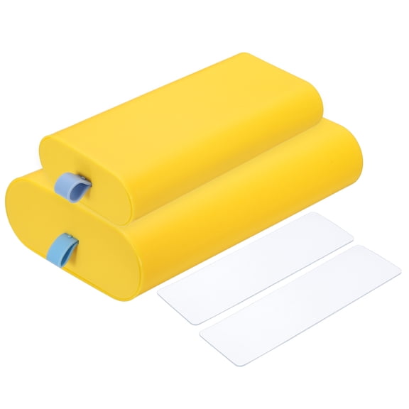 Uxcell Under Desk Drawer Self-Adhesive Slide Out Storage Box Attachable Organizer for Home Office Classroom, Yellow, 2 Pcs